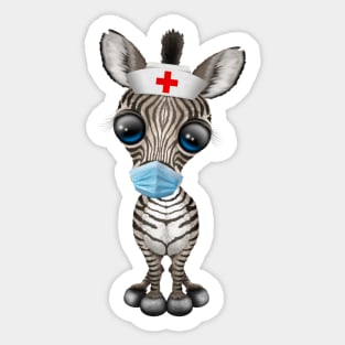 Cute Baby Zebra Nurse Sticker